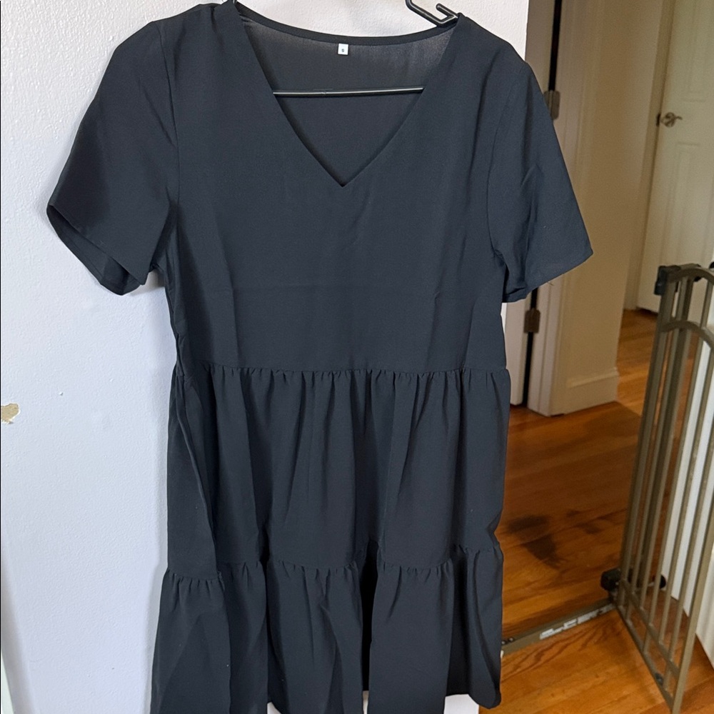 Amazon Black Tiered Knee length dress